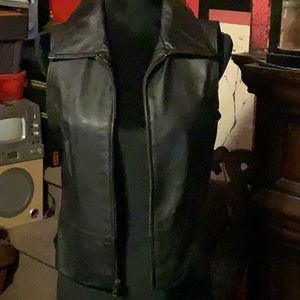 Faux leather vest